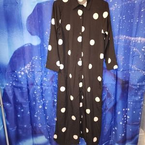 POLKA DOT-PRINT SHIRT DRESS